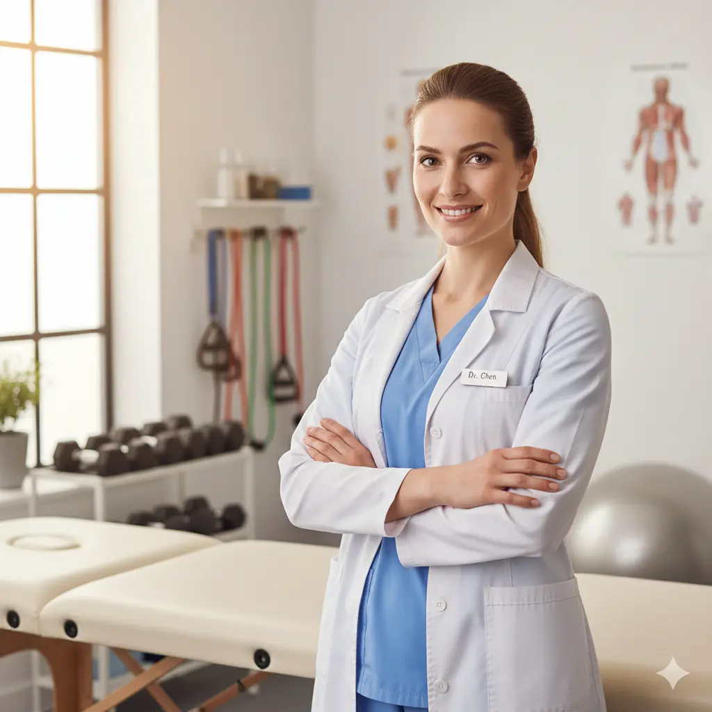 Clinician in a physiotherapy practice