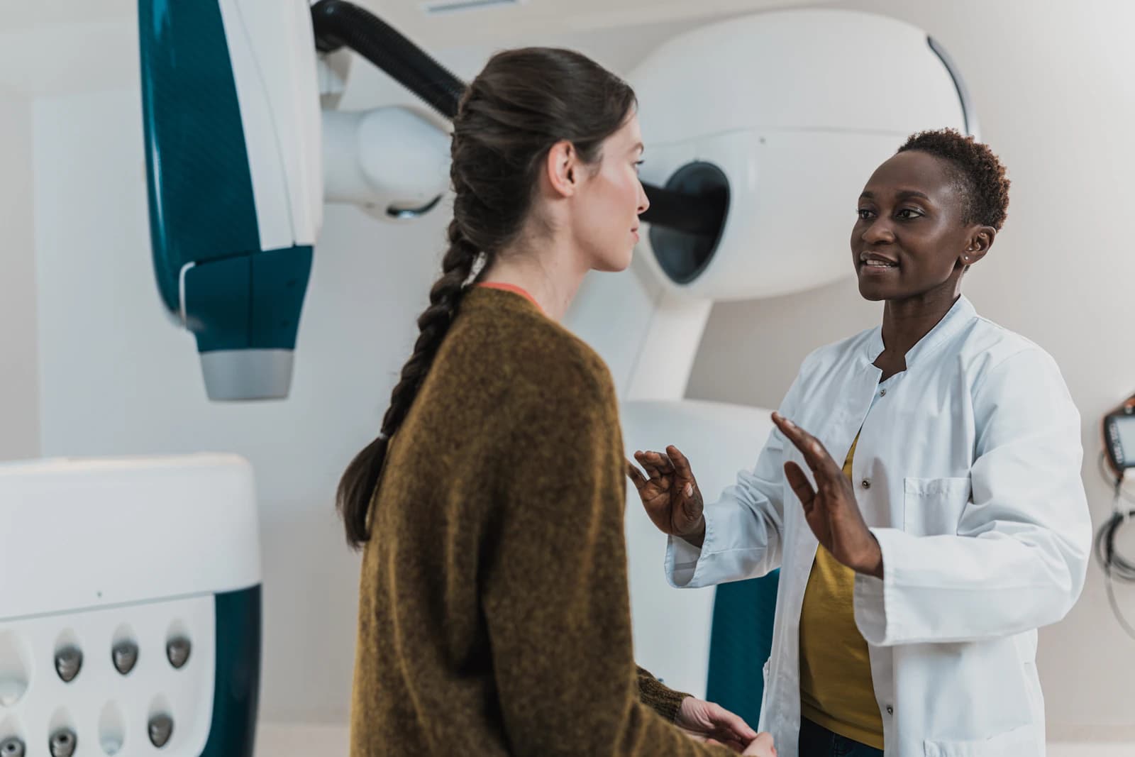 Doctor talking with a patient in a clinic